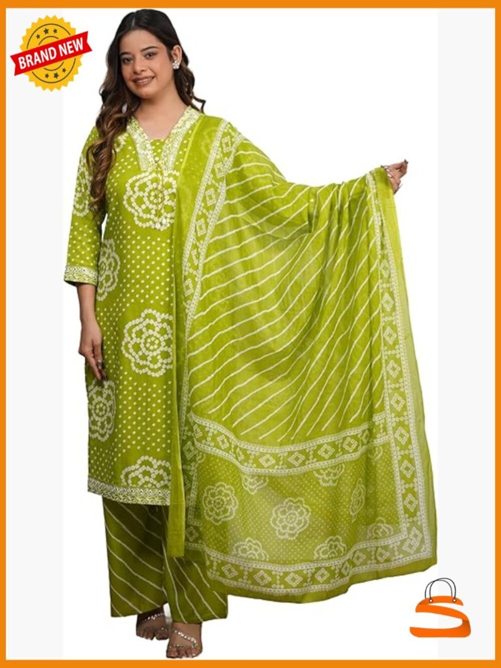 Embroidered 3-Piece Kurta Set with Dupatta & Palazzo Rayon